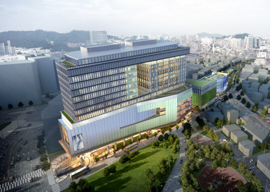 서울 공항철도 홍대입구 역사에 들어서는 애경그룹 통합 신사옥 조감도 <애경그룹 제공>